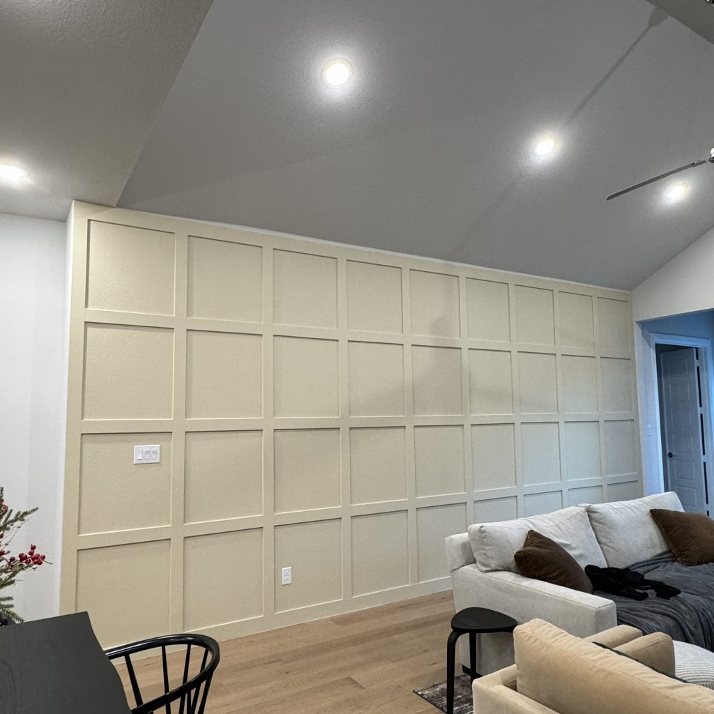 DIY Board and Batten Wall: Our New Construction Living Room Makeover